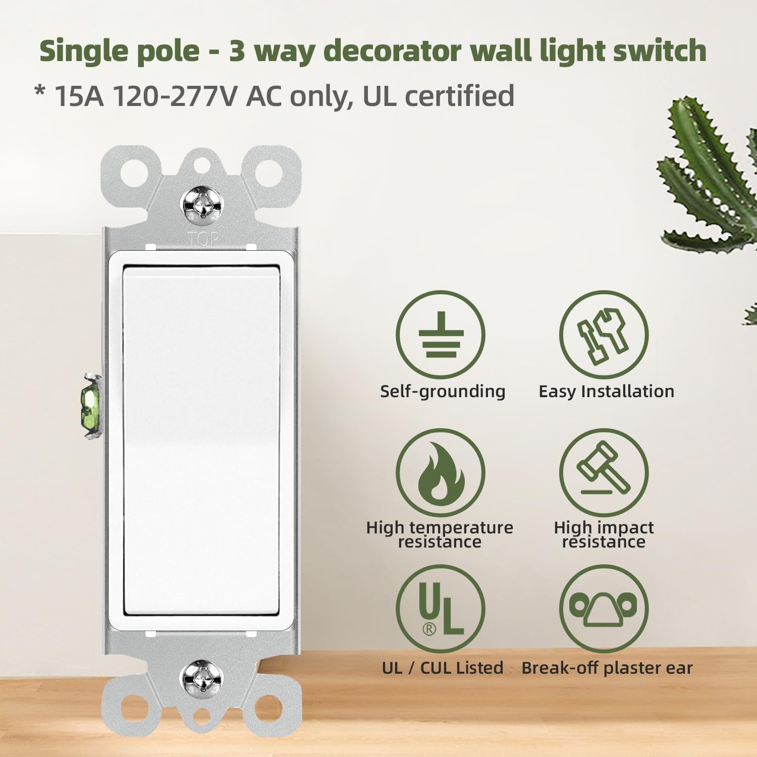 3Mi－Ki　0527 Micmi 3-Way Decorator Wall Light Switch Residential Grade